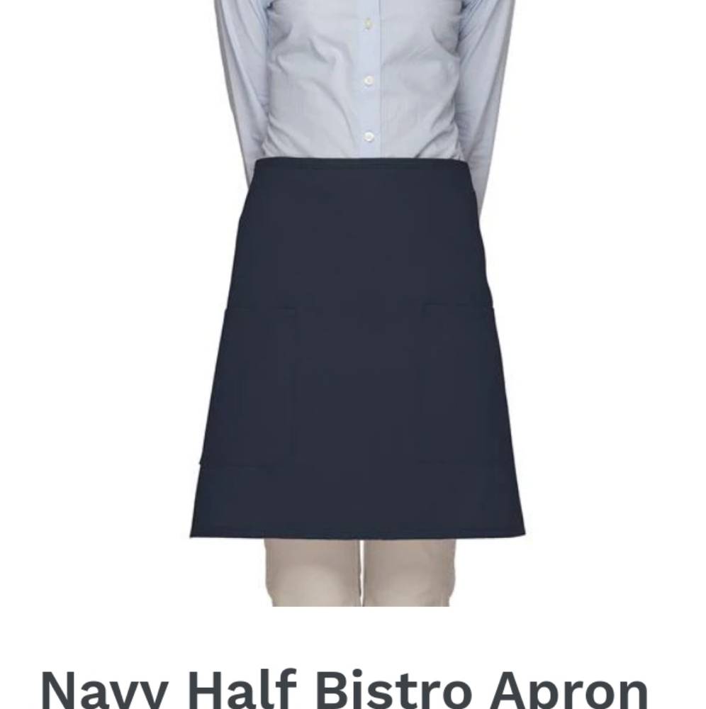 Pack 2 Daystar server bistro cooking half aprons blue navy